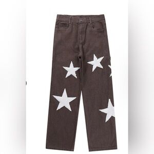 DAXUEN | Embroidery Star Baggy Jeans | XL